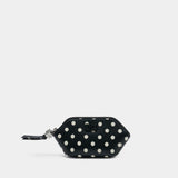 Printed Coin Purse - Ganni - Leather - Black