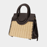 Maude Mini Wicker Carryall Bag - Staud - Raffia - Neutral