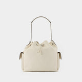 Charlie Large Shoulder Bag - Tory Burch - Leather - Beige