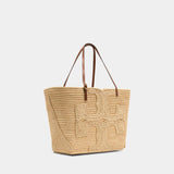 Ella Straw Large Purse - Tory Burch - Raffia - Beige