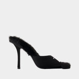 Cher 105mm Mules - Alexander Wang - Silk - Black
