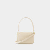 Lili米色皮制斜挎包