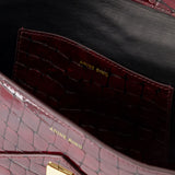 Elly Small勃艮第红色小牛皮小号手拿包