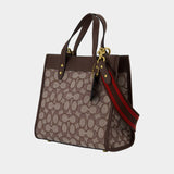 蔻驰 Coach Tote 22蓝色帆布手提包斜挎包正品