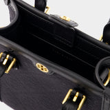 Tory Burch T Monogram 黑色棉质迷你托特包