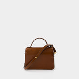 Tory Burch Robinson 棕色皮质小号手提包