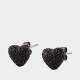 Balloon Heart Pave Earrings - Marc Jacobs - Metal - Black