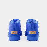 W Classic Ultra Mini 蓝色皮毛一体踝靴