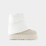 W Classic Mini Dipper Puffer 白色皮毛一体踝靴