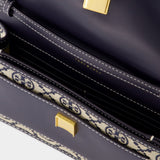 Tory Burch T Monogram 海军蓝棉质WOC包