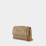 Kira Diamond Small Convertible Bag - Tory Burch - Leather - Beige