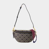 T-Monogram Belt Crossbody - Tory Burch - Cotton - Blue