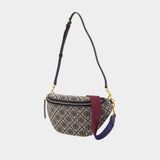 T-Monogram Belt Crossbody - Tory Burch - Cotton - Blue