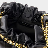 Fleming Mini 黑色小牛皮迷你单肩包斜挎包