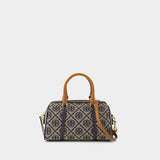 T-Monogram Mini Barrel蓝色棉质老花迷你包斜挎包