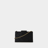 Fleming Mini Wallet On Chain - Tory Burch - Leather - Black