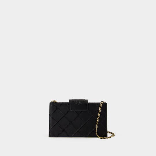 Fleming Mini Wallet On Chain - Tory Burch - Leather - Black