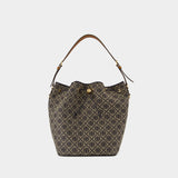 T-Monogram Oversized Shoulder Bag - Tory Burch - Cotton - Blue