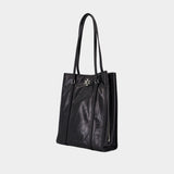 Turnlock Small Shopper Bag - Tory Burch - Leather - Black