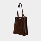 Turnlock Small Shopper Bag - Tory Burch - Leather - Brown