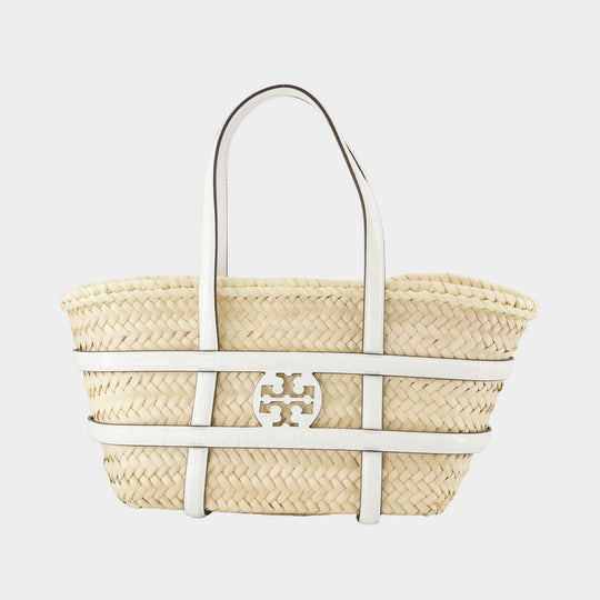 Ella Straw Small Shopper Bag - Tory Burch - Raffia - White