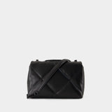 Kira Diamond Powder Small Convertible Bag - Tory Burch - Leather - Black