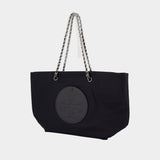 Ella Chain Zip Shopper Bag - Tory Burch - Synthetic - Black