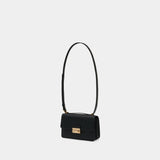 T-Monogram Pebble Shoulder Bag - Tory Burch - Leather - Black