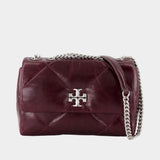 Kira Diamond Small Convertible Shoulder Bag - Tory Burch - Leather - Burgundy