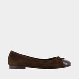 Cap Toe Ballerinas - Tory Burch - Leather - Brown