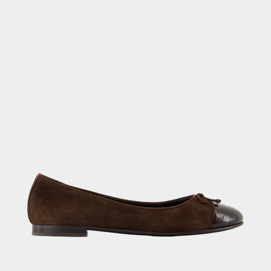 Cap Toe Ballerinas - Tory Burch - Leather - Brown