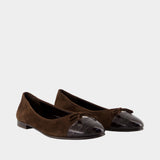 Cap Toe Ballerinas - Tory Burch - Leather - Brown