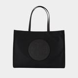 Ella Shopping Bag - Tory Burch - Leather - Black
