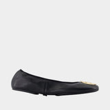 Reva Travel Ballerinas - Tory Burch - Leather - Black