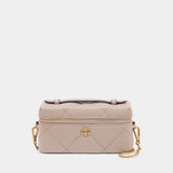 Kira Diamond Quilt East West Shoulder Bag - Tory Burch - Leather - Beige
