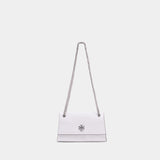 Kira Turnlock Mini Shoulder Bag - Tory Burch - Leather - White