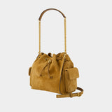 Charlie Quilted Shoulder Bag - Tory Burch - Leather - Brown