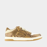 Printed Python Skel Top Low Sneakers - Amiri - Leather - Brown