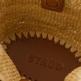 Shirley Raphia Mini Bucket米色拉菲草迷你菜篮子包手提包