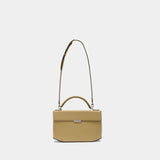 Box Top Handle Purse - TOTEME - Leather - Beige