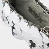 Sparkle Nano 银色拼色亮片斜挎手提包