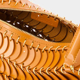 Sac Bandouliere 橙色皮制斜挎单肩包