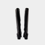 Carel Malaga 漆面牛皮高筒靴