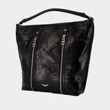 Sunny Hobo Shoulder Bag - Zadig & Voltaire - Leather - Black