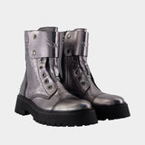 Joe Fast Ankle Boots - Zadig & Voltaire - Leather - Silver
