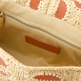 Moon 棕色拉菲草斜挎包