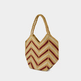 Panier Shoulder Bag - Vanessa Bruno - Jute - Burgundy