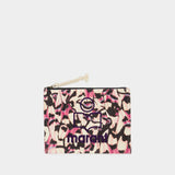 Netia 粉色棉质手拿包