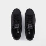 B Court-Calfskin in Black and White Leather