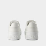 Balmain B-Court白色皮质运动鞋